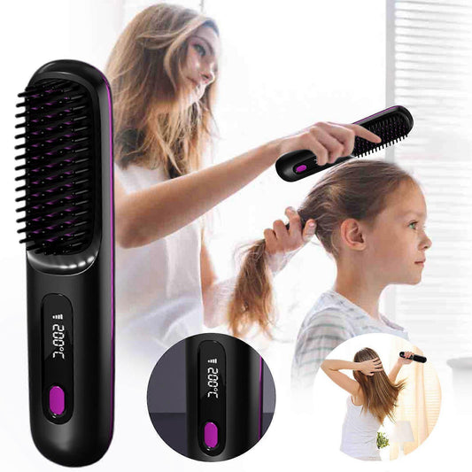 USB Rechargeable Wireless Hair Straightener for Women